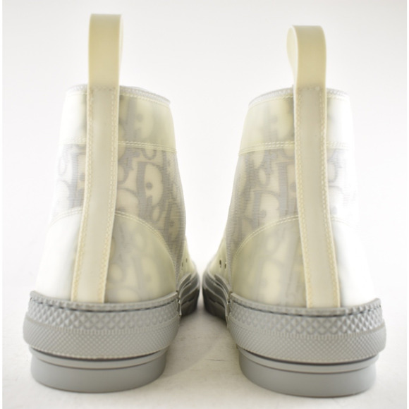 Dior Mens B23 Grey Oblique Logo Transparent High Top Lace Up Flat Sneaker 44 11 - Picture 11 of 12